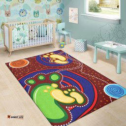 Aboriginal Area Rug Mom and Son Footprint Aboriginal Style