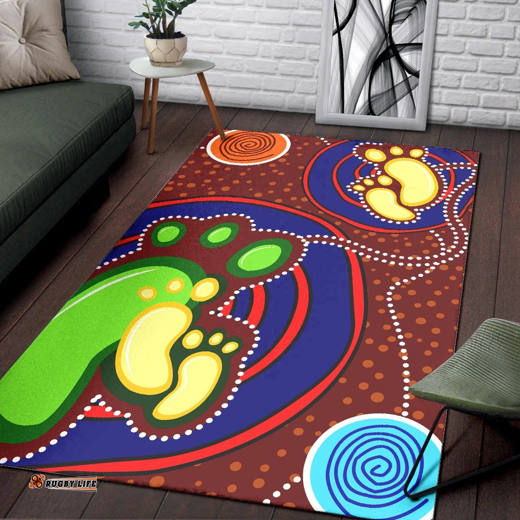 Aboriginal Area Rug Mom and Son Footprint Aboriginal Style