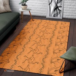 Area Rug Ostrich Rug Kangaroo With Boomerang