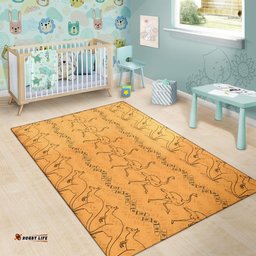 Area Rug Ostrich Rug Kangaroo With Boomerang