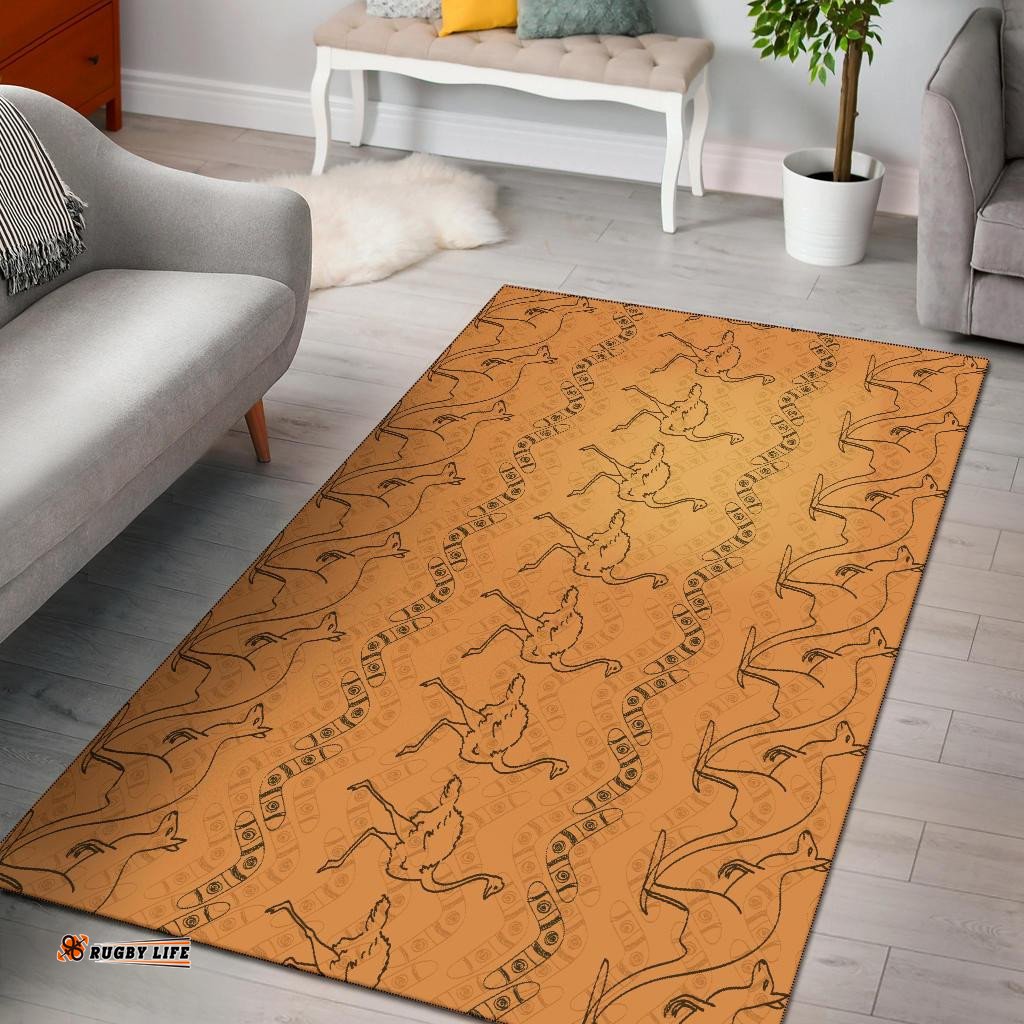 Area Rug Ostrich Rug Kangaroo With Boomerang
