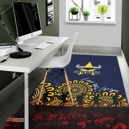 north queensland cowboys area rug aboriginal rugby anzac day poppy with soldiers nrl tee aussie