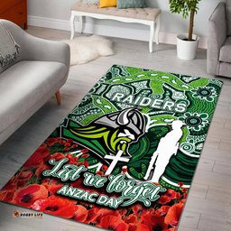 Raiders Area Rug ANZAC Day Poppy Flowers With Aboriginal
