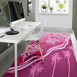 Pink Turtle Hibiscus Area Rug