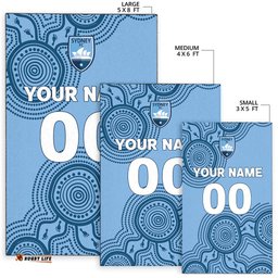 custom personalised sydney area rug indigenous dot painting art tee aussie
