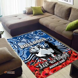 canterbury bankstown bulldogs area rug anzac day poppy flowers with aboriginal tee aussie
