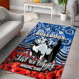 canterbury bankstown bulldogs area rug anzac day poppy flowers with aboriginal tee aussie
