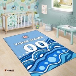 custom personalised melbourne area rug indigenous dot painting art tee aussie