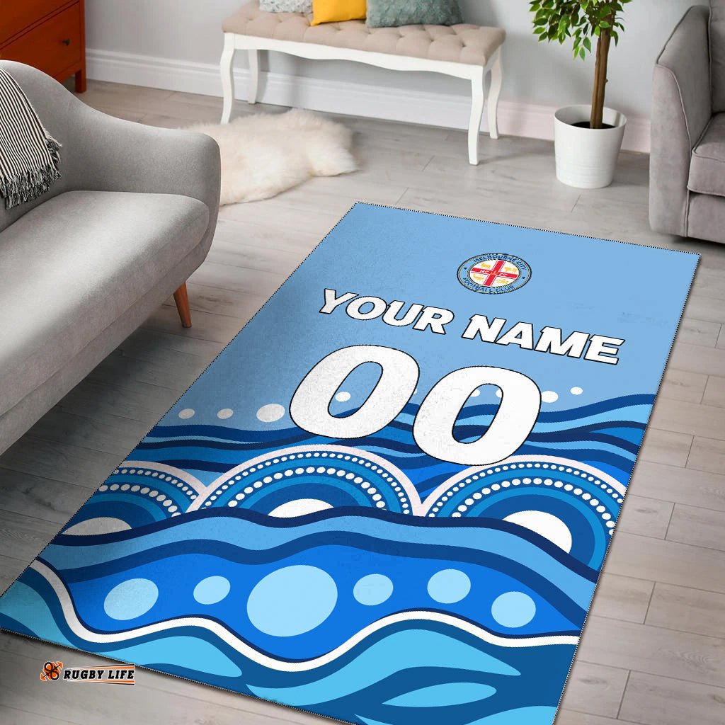 custom personalised melbourne area rug indigenous dot painting art tee aussie