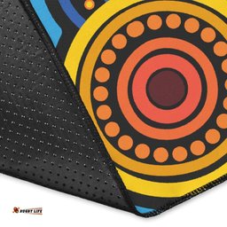 Aboriginal Area Rug Aboriginal Flower Blue Dot Painting Art
