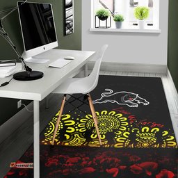 penrith panthers area rug aboriginal rugby anzac day poppy with soldiers nrl tee aussie