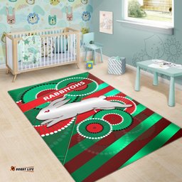 Rabbitohs Area Rug Indigenous Bravery