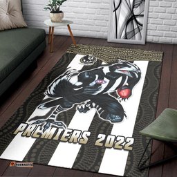 magpies football area rug collingwood 1892 indigenous sporty style ver.02 tee aussie