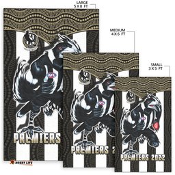 magpies football area rug collingwood 1892 indigenous sporty style ver.02 tee aussie