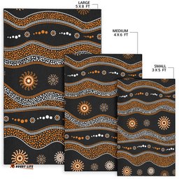 Aboriginal Area Rug Aboriginal Pattern Black Style