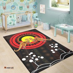 Aboriginal Area Rug Kangaroo and Aboriginal flag