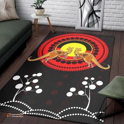 Aboriginal Area Rug Kangaroo and Aboriginal flag