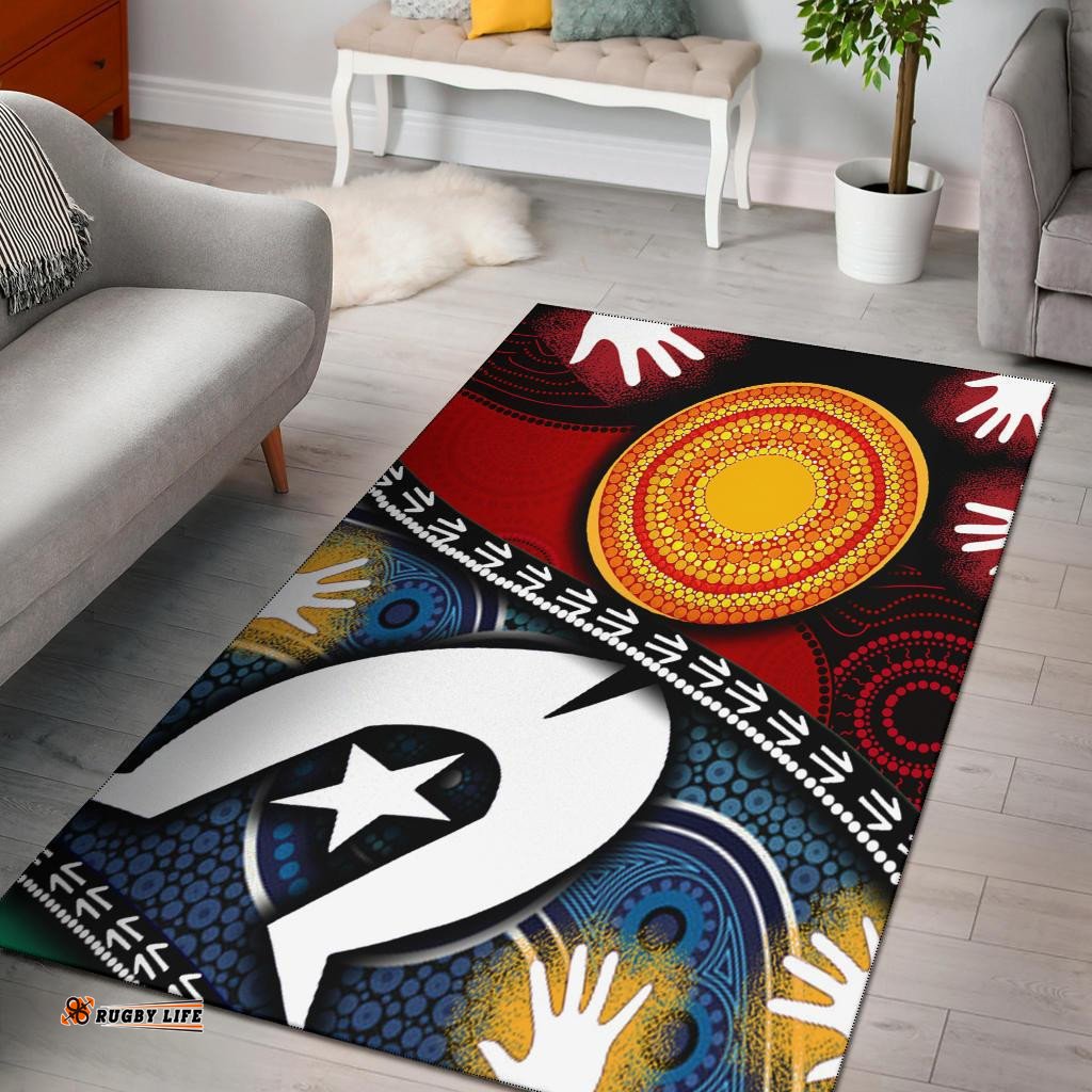 Area Rug Australian NAIDOC Aboriginal and Torres Strait Islands Flags