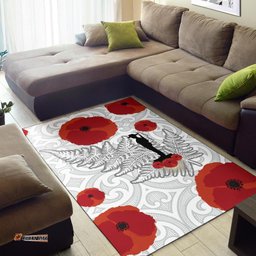 ANZAC Maori Area Rug Silver Fern Lest For Get