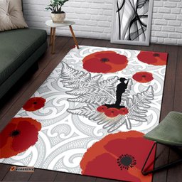 ANZAC Maori Area Rug Silver Fern Lest For Get