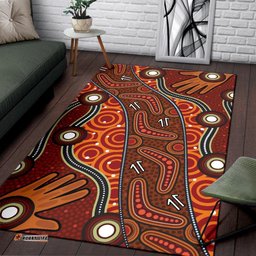 aboriginal area rug indegenous dot painting art tee aussie