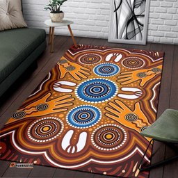 aboriginal area rug indegenous dot painting art tee aussie