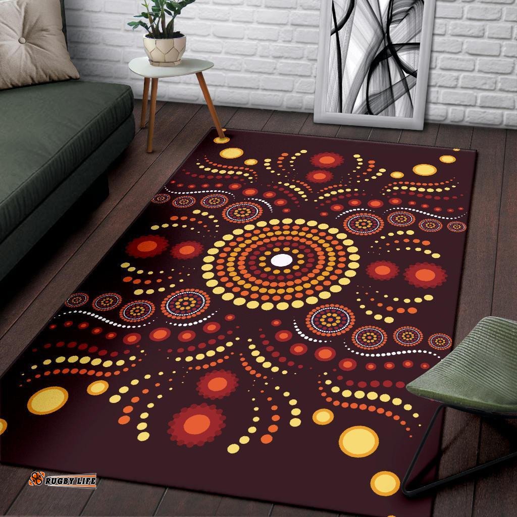 aboriginal area rug indegenous dot painting art tee aussie