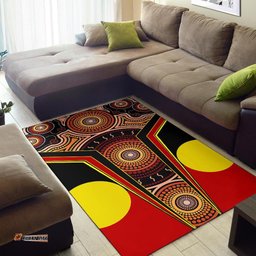 Area Rug Aboriginal With Dot Painting Art