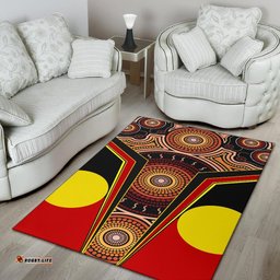 Area Rug Aboriginal With Dot Painting Art