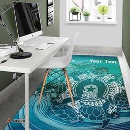Custom Aboriginal Area Rug Torres Strait Islands in Wave