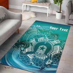 Custom Aboriginal Area Rug Torres Strait Islands in Wave