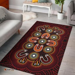 ABoriginal Area Rug Aboriginal Dot Painting Flowers Style