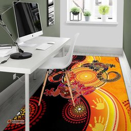 Aboriginal Personalised Area Rug Couple Aboriginal Lizards