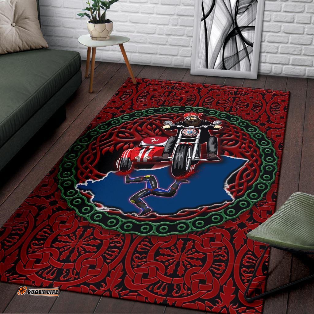 Isle of Man Tourist Trophy races Area Rug Sidecar Special Version