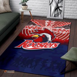 Roosters Area Rug ANZAC Day Aboriginal