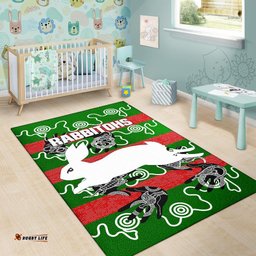 Rabbitohs Area Rug Animals Aboriginal