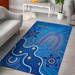 Torres Strait Personalised Area Rug Dhari And Turtle