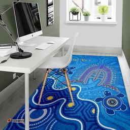 Torres Strait Personalised Area Rug Dhari And Turtle