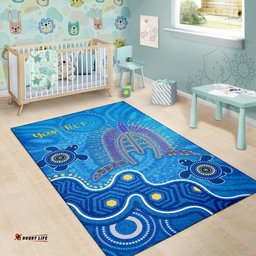 Torres Strait Personalised Area Rug Dhari And Turtle