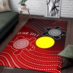 Custom Aboriginal Area Rug Indigenous Circle Dot Painting Style