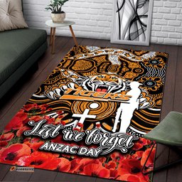 Wests Tigers Area Rug ANZAC Day Poppy Flowers With Aboriginal