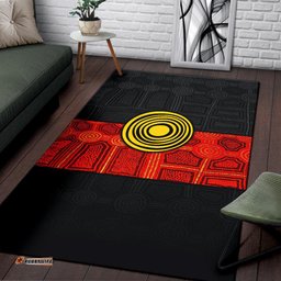 Aboriginal Area Rug Aussie Indigenous Flag