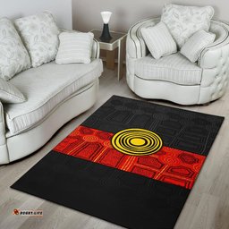 Aboriginal Area Rug Aussie Indigenous Flag