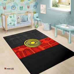 Aboriginal Area Rug Aussie Indigenous Flag