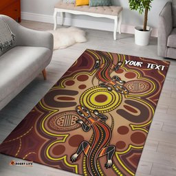 Custom Aboriginal Area Rug Indigenous Lizard Dot Painting Art