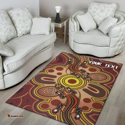 Custom Aboriginal Area Rug Indigenous Lizard Dot Painting Art
