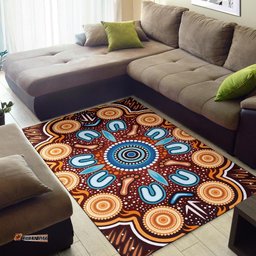 Aboriginal Area Rug Indigenous Circle Dot Painting Ver02