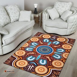 Aboriginal Area Rug Indigenous Circle Dot Painting Ver02