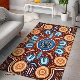 Aboriginal Area Rug Indigenous Circle Dot Painting Ver02