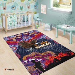 sea eagles rugby anzac aboriginal area rug manly warringah sea eagles with anzac day poppy flower area rug tee aussie